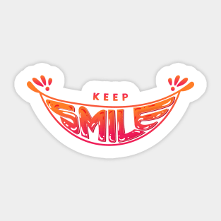 Typography keep smiling form smile silhouette Sticker